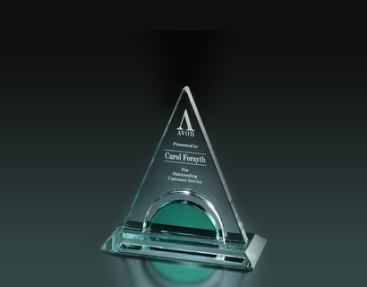 Crystal Trophy in Pyramid Shape